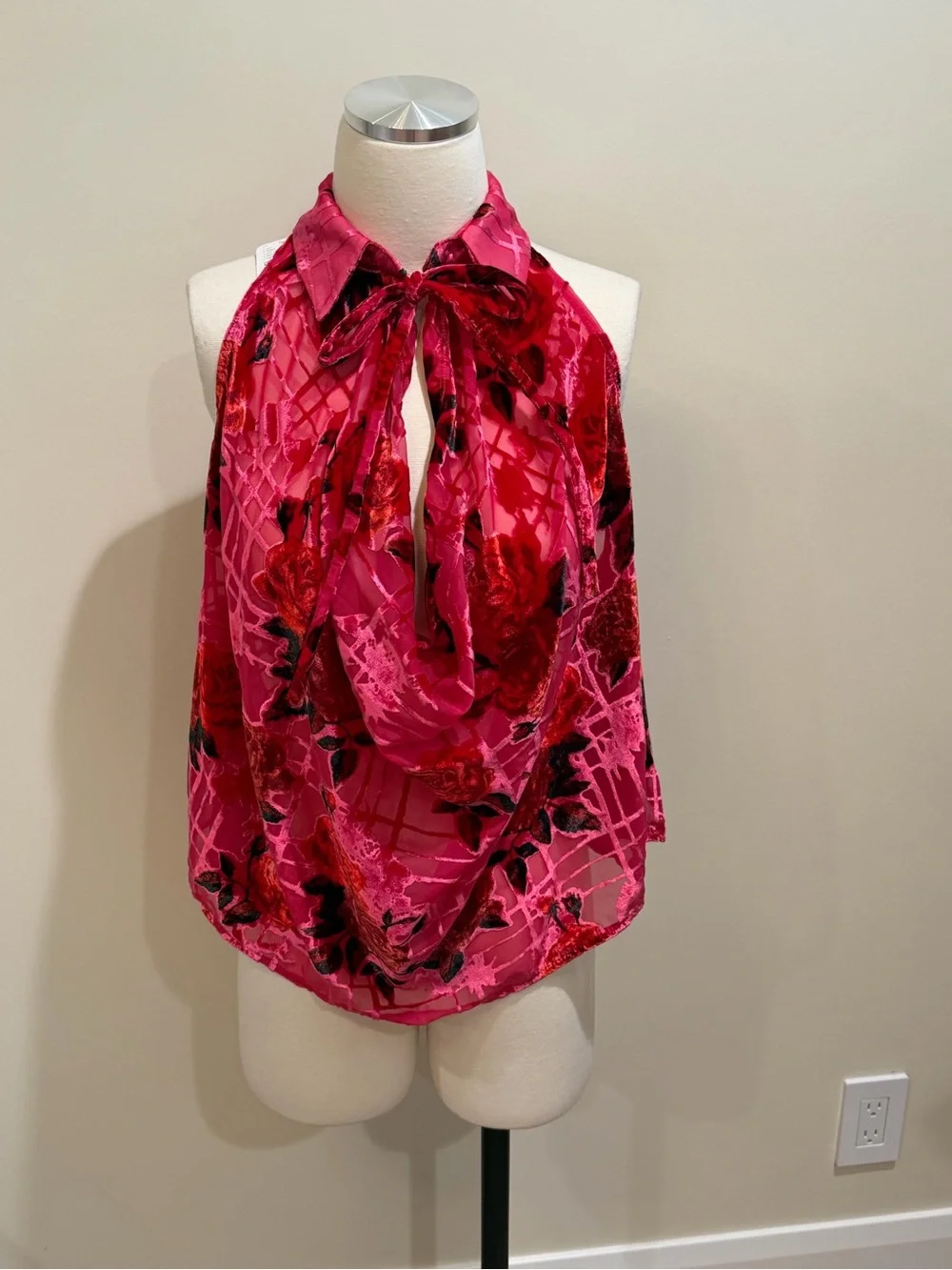 Free people burnout velvet blouse S